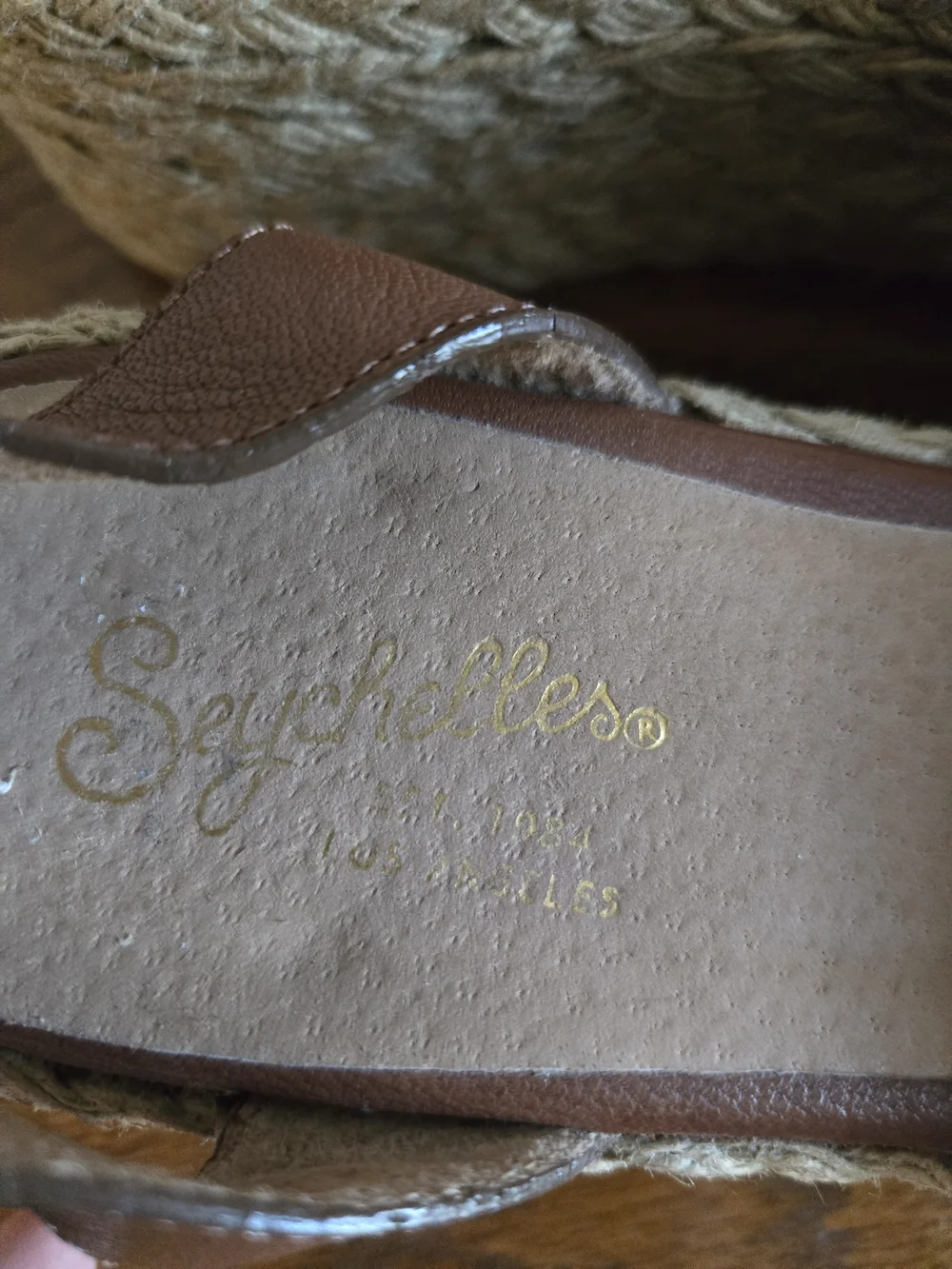 Seychelles Brown Leather Platform Espadrille Sandals